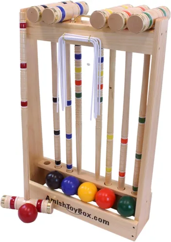 Miniatura 5 de Juego de Croquet de madera de arce de lujo, 6 jugadores