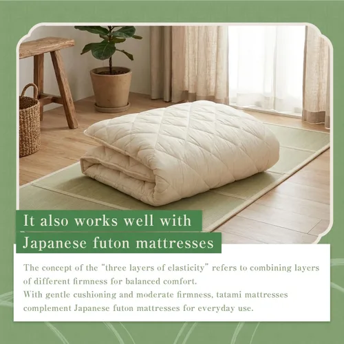 Miniatura 8 de Tatami Mat – Colchón plegable de tatami japonés Igusa, futón para dormir en el suelo de hierba rush, meditación, yoga Zen Tatami, individual XL por