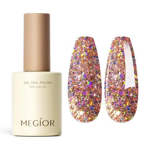 Miniatura 55 de MEGIOR Esmalte de uñas de gel blanco de 0.5 fl oz, color blanco antiguo, secado con luz UV, esmalte de gel francés, arte de uñas, salón de manicura