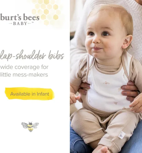 Miniatura 2 de Burt's Bees Baby Baberos unisex para bebé, trapos de baba de hombro de solapa, 100% algodón orgánico con baberos absorbentes de toalla de rizo Abeja