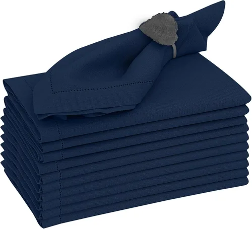 Miniatura 14 de Ruvanti Juego de 12 servilletas de lino de 18 x 18 pulgadas, servilletas de mezcla de lino de algodón, lavables, suaves y reutilizables, para bodas