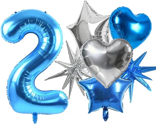 Miniatura 6 de TONIFUL Globo azul de números grandes de 40 pulgadas 0-9 de aluminio Mylar gran número 0 globo digital 0 para graduación 2026, fiesta de cumpleaños