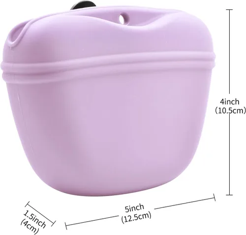 Miniatura 5 de AUDWUD Bolsa de Silicona para Premios de Perro, Con Clicker de Entrenamiento para Perros, Contenedor de Entrenamiento Portátil con Clip, Conveniente