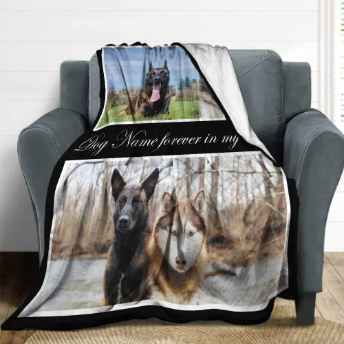 Miniatura 2 de ShineSand Regalos de pérdida de perro, manta personalizada para perro con foto y nombre, manta para mascotas para perro, cachorro, gato, regalo
