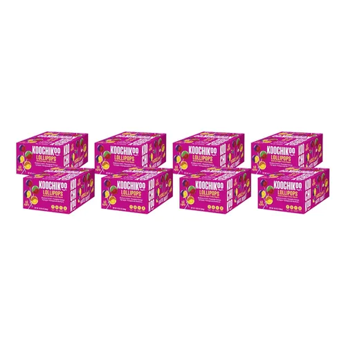 Miniatura 12 de Koochikoo Caja variada de paletas sin azúcar, sabores de frutas surtidos, sin azúcar añadido, sin gluten y certificado vegano, paletas/caja de 50 CT