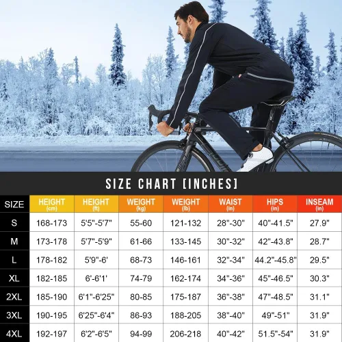 Miniatura 7 de Souke Sports Pantalones de ciclismo de invierno para hombre, a prueba de viento, de forro polar térmico para ciclismo pantalones deportivos