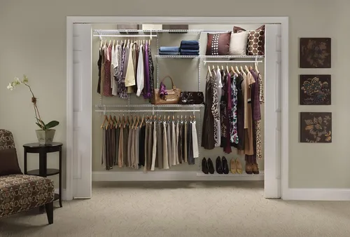 Miniatura 11 de ClosetMaid ShelfTrack - Sistema organizador de alambre para armario, ajustable de 5 a 8 pies, con estantes, barras de ropa, estante para zapatos