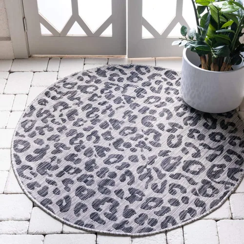 Miniatura 35 de Unique Loom Outdoor Safari Collection Alfombra de área - Leopardo (4 pies 1 pulgada x 6 pies 1 pulgada rectangular, gris claro/gris)
