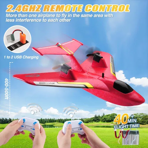 Miniatura 8 de Avión de agua a control remoto, avión RC para agua, tierra y aire, avión de control remoto, juguetes de combate volador, estabilizador de giroscopio