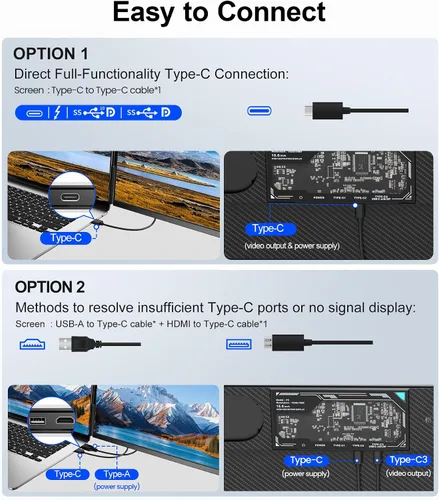 Miniatura 4 de ZUMWALT Extensor de pantalla para laptop de 15.6 pulgadas, extensor de monitor de portátil desmontable FHD de 1080P, monitor dual para Laotop