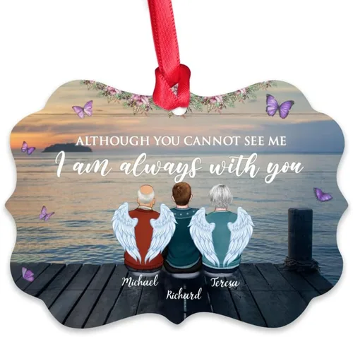 Miniatura 21 de Gossby Adorno conmemorativo de Navidad personalizado – Pérdida de padre estoy siempre contigo (padre, hija) personalizado para decoración de árbol