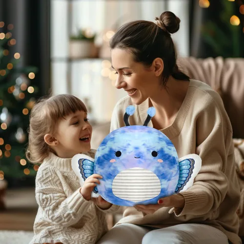 Miniatura 6 de Houwsbaby Peluche de mariposa de 12 pulgadas, almohada de felpa de mariposa azul, juguetes de peluche de mariposa, almohada blanda para cumpleaños