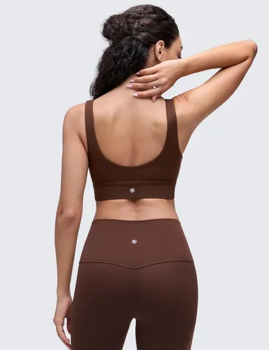 Miniatura 19 de CRZ YOGA Butterluxe - Brasier deportivo con espalda en U para mujer, cuello redondo, acolchado, de bajo impacto, para yoga, entrenamiento