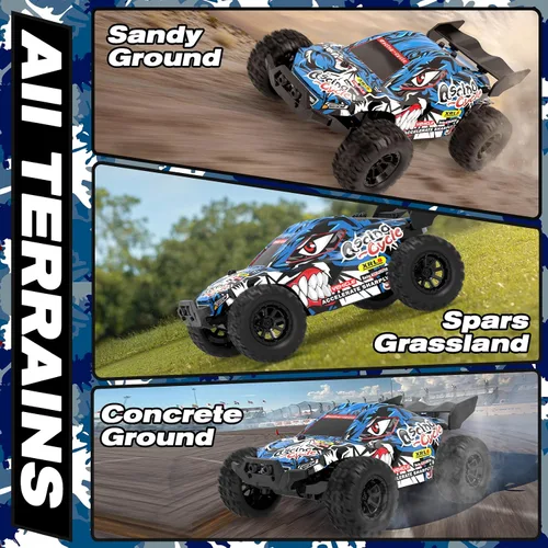 Miniatura 4 de 1:32 de alta velocidad 15.5 mi/h (pico) Monster Auto de control remoto con luces LED, velocidad/dirección ajustable Drift RC coche con batería