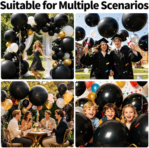 Miniatura 11 de 32 piezas de globos grandes morados de 18 pulgadas, globos redondos grandes de látex para decoración de cumpleaños y bodas. (morado)