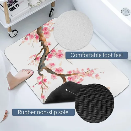 Miniatura 4 de Tapete de barro de diatomea de alta calidad, suave, súper absorbente con parte inferior antideslizante para baño, tocador, habitación de invitados