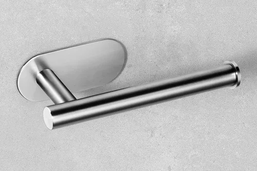 Miniatura 8 de Soporte de papel higiénico sin taladrar - Soporte de rollo de pared adhesivo para pegar (acero inoxidable (cepillado))