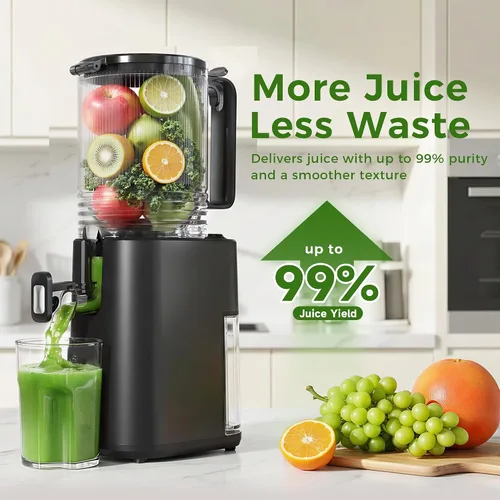 Miniatura 5 de Cold Press Juicer, 5.5inch Wide Feed Chute Slow Juicer Machine, Masticating Juicer for Whole Vegetables & Fruits, Black