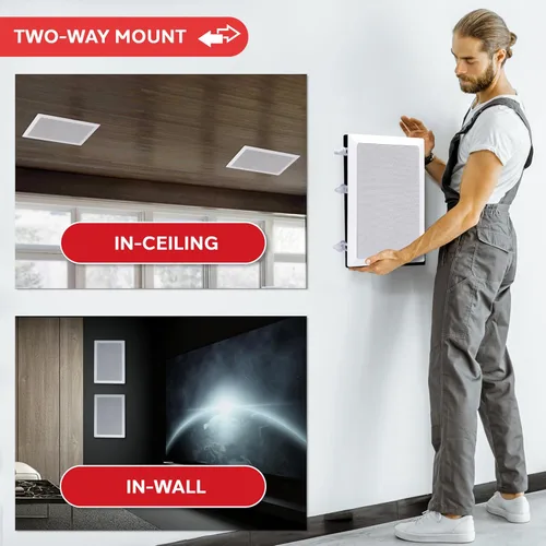 Miniatura 5 de Pyle Altavoces estéreo de 150 vatios de 5.25 pulgadas en la pared/en el techo - Altavoces de sonido estéreo de montaje empotrado de 2 vías Altavoz