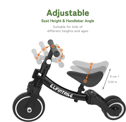 Miniatura 3 de besrey Bicicleta 5 en 1 para niños de 1 año a 4 años, triciclo para niños pequeños, triciclo para niños, juguetes para niños y niñas, entrenamiento
