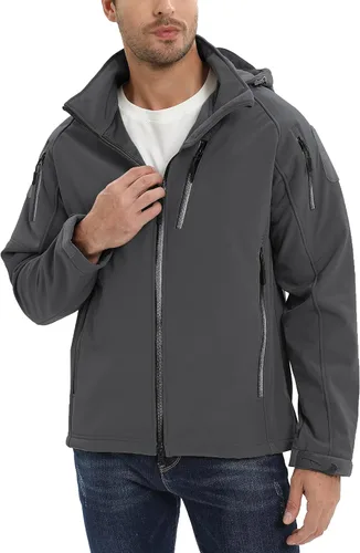 Miniatura 5 de TACVASEN Special Ops - Chaqueta táctica para hombre, resistente al agua, softshell y desmontable, con capucha