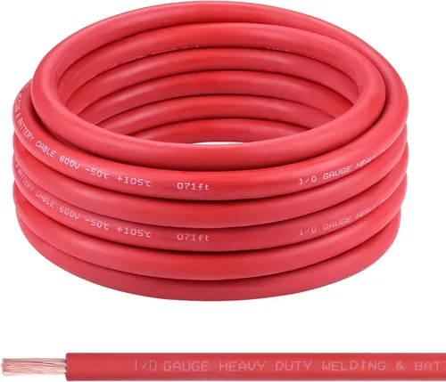 Miniatura 44 de Cable de Batería Calibre 2/0, 10 Pies Rojo + 10 Pies Negro 2/0 AWG Cable de Alambre de Soldadura de Cobre Puro, para Automotriz, Batería, Solar