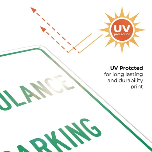 Miniatura 7 de Señal de estacionamiento de ambulancia, 10 x 14 pulgadas, aluminio 040 libre de óxido, resistente a la decoloración, fabricado en Estados Unidos