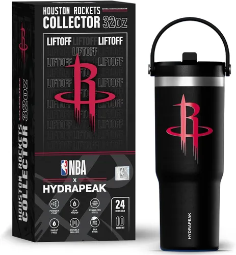 Miniatura 10 de Hydrapeak Botella de agua aislada de acero inoxidable con licencia oficial de la NBA de Phoenix Suns Nomad de 32 onzas con mango de agarre flexible