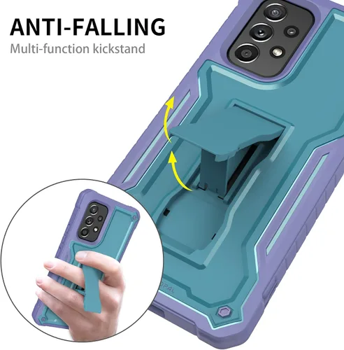 Miniatura 7 de Funda para Samsung Galaxy A53 5G, protección de grado militar a prueba de golpes con protector de pantalla HD de vidrio templado y soporte Azul