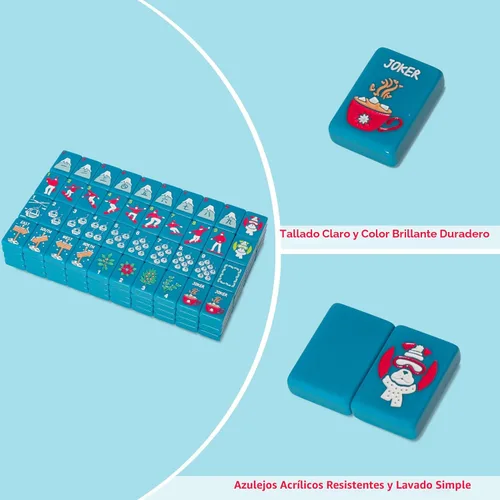 Miniatura 5 de Jongyance American Mahjong - Juego de fichas con bolsa de transporte y accesorios, 160 fichas de Mahjong grabadas en acrílico
