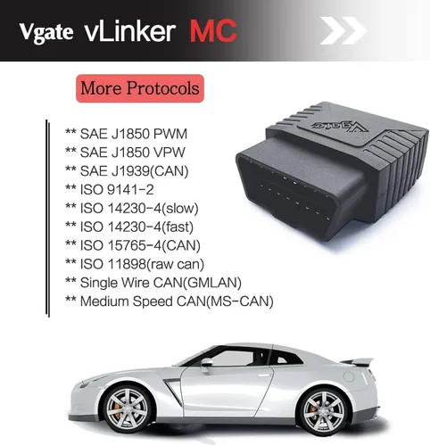 Miniatura 5 de Vgate vLinker MC Bluetooth 3.0 OBD2 lector de código (Android, Windows) y divisor OBD2 de 16 pines de 12 pulgadas