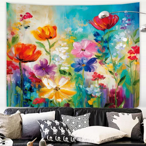 Miniatura 8 de Yookeb Tapiz Japonés de Montaña en Negro y Rojo 51 x 51 Pulgadas para Colgar en la Pared, Decoración de Anime de Asia, Paisaje de Bosque