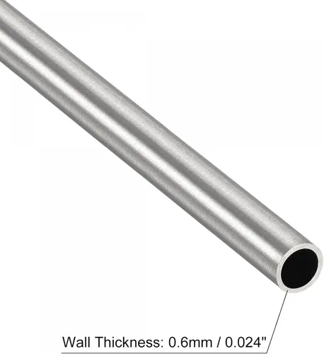 Miniatura 3 de Uxcell Tubo Redondo de Acero Inoxidable 304 de 6mm OD con Grosor de Pared de 0.6mm de 300mm de Longitud, 3 Piezas