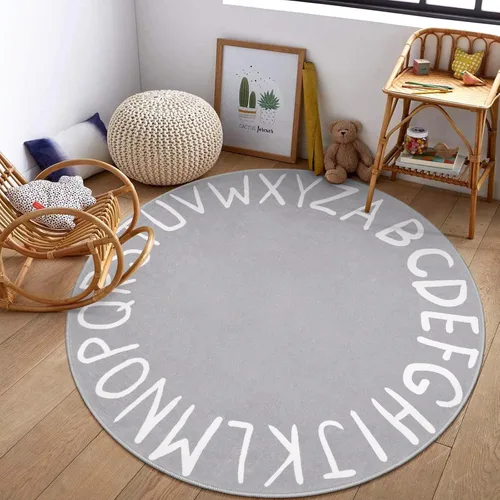 Miniatura 13 de LIVEBOX ABC Play Room - Alfombra redonda para niños, alfombra grande y colorida para guardería, alfombra de área de arcoíris para aula, alfombras