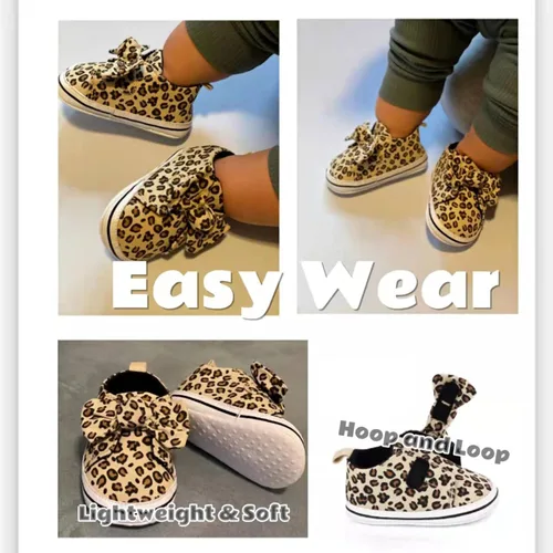 Miniatura 2 de YTWM Baby Girls Shoes Leopard Walking Shoe for 0-18 Months, Easy Wear Non Slip Lightweight Baby Indoor Outdoor Sneakers
