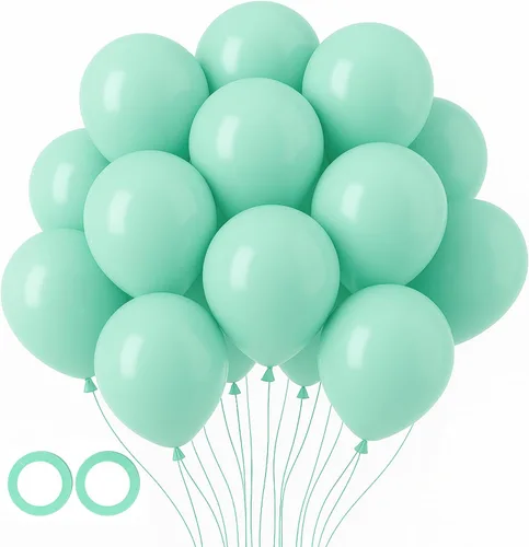 Miniatura 74 de Voircoloria - Globos azul bebé claro, paquete de 66 globos de 12 pulgadas de látex para fiestas para niños y niñas, para cumpleaños, baby shower, 16