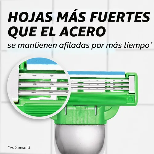 Miniatura 5 de Gillette Mach3 Sensitive - Recambios de cuchillas de afeitar para hombre, 20 unidades, diseñadas para pieles sensibles