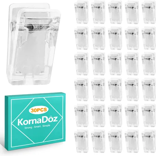 30 ganchos de pared adhesivos transparentes, clips fuertes para colgar fotos, carteles, tapices y tiras de luces, perchas sin daños para decoración