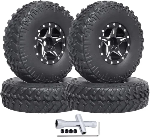 Juego de ruedas y neumáticos Beadlock 1.0 para escala 1/24 Axial SCX24 AX24 Gladiator Deadbolt Bronco C10 JLU CRC B17 Betty Chevy RC Crawler piezas