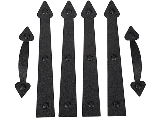 Kit de accesorios decorativos magnéticos para puerta de garaje, bisagras de imitación, mangos, atractivo de acera, color negro