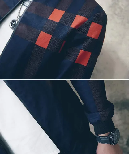 Miniatura 5 de LOGEEYAR Chaqueta Bomber para Hombre Chaqueta Casual Ligera de Bloques de Color Cortavientos Abrigo con Bolsillo