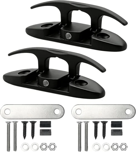 Thorn Taco plegable para barco, acero inoxidable marino de 4-1/2 pulgadas, tacos plegables con cierres y placas traseras