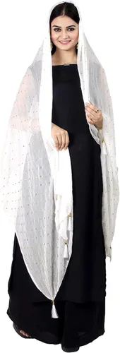 Miniatura 2 de Chandrakala Chal Dupatta de gasa para mujer, chal envolvente Chunni, beige (D191-P)