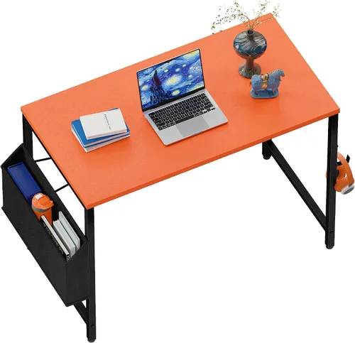 Miniatura 24 de Pamray Escritorio de computadora de 23 pulgadas para espacios pequeños, escritorio de trabajo de oficina en casa con gancho para auriculares