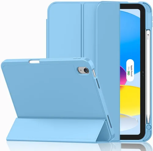 iMieet - Funda para iPad (A16)/iPad de 10ª generación [11 pulgadas 2025/10.9 pulgadas 2022], funda inteligente con soporte triple y portalápices con