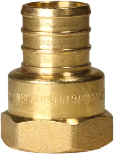 Miniatura 2 de XFITTING Adaptador roscado NPT hembra de 3/4 pulgadas Pex x 1/2 pulgadas, adaptador hembra de crimpado Pex B, latón, puerto completo, 2 piezas