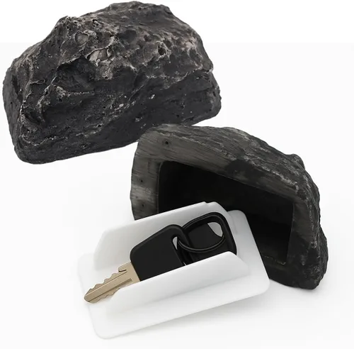Soporte oculto para exteriores, impermeable, ocultador de llaves de repuesto, realista para exteriores, seguro para jardín, patio, entrada de