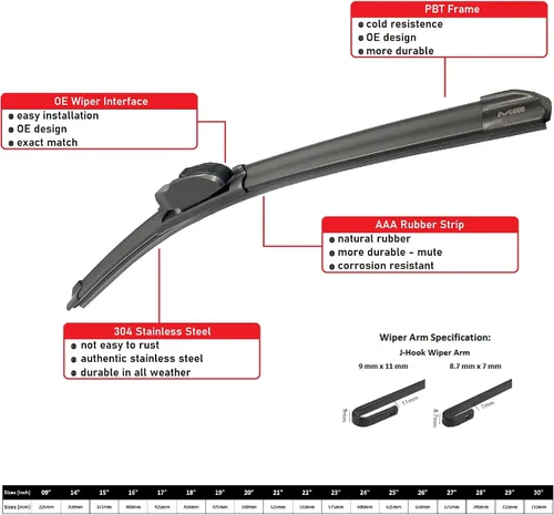 Miniatura 2 de Limpiaparabrisas delantero para Mazda CX3 CX-3 2016-2021 de 19 pulgadas y 22 pulgadas, calidad de fabricante original del equipo original para todas