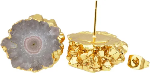Miniatura 3 de SUNYIK Aretes de ágata natural de cuarzo para mujer, Ágata