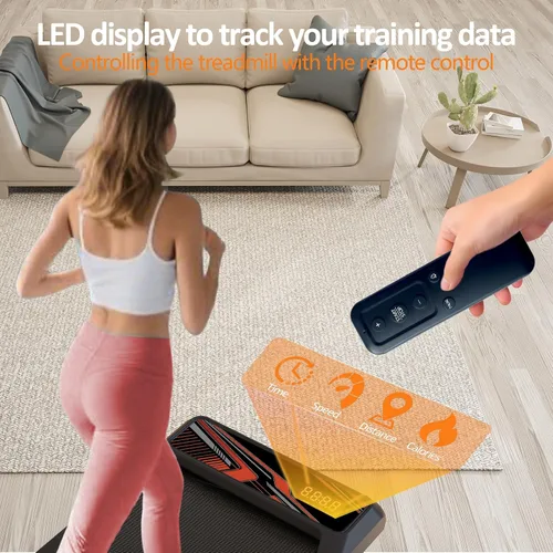 Miniatura 5 de 2.5HP Walking Mat with Incline pad,Under Desk Treadmill, Walking Running Pad with Remote, 3 in 1 Low Noise Small Mini Portable Treadmill with Led